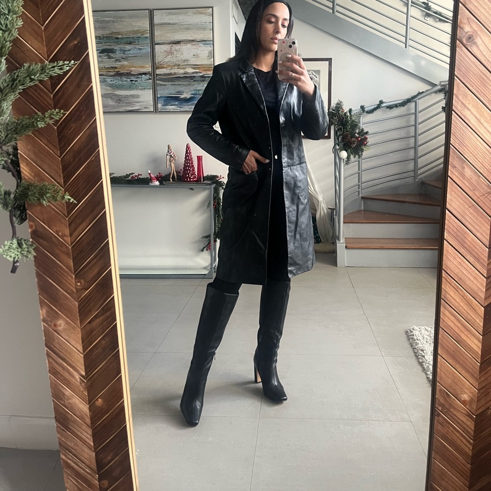 Vintage Emma James Liz Claiborne Leather trench coat